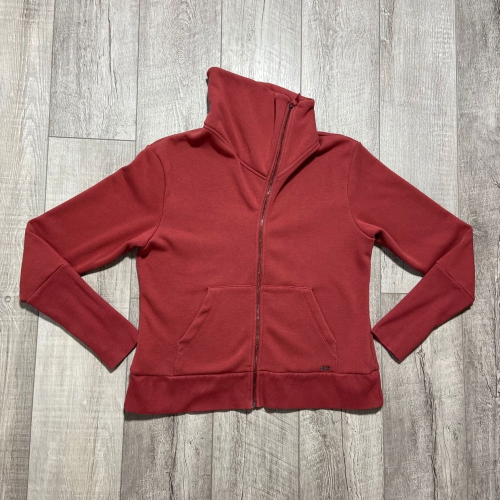 UGG Large Women’s PAULINE Fleece Lined  Zip Up Jacket Sweatshirt Terra Cota Red